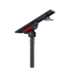 Solar street light installed on a city street, highlighting its bright illumination and eco-friendly features.