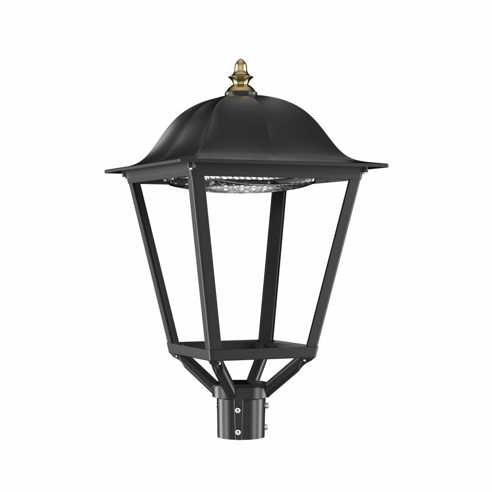 Close-up view of the Avarta Series garden lantern, showcasing its elegant design and warm LED glow.