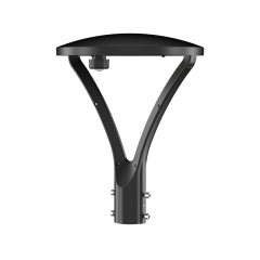 Installation of the Hermoso LED post top light in a garden setting, highlighting its aesthetic appeal and functionality.