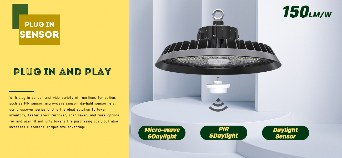 Crossover Series Plug-in Sensor UFO Highbay Light