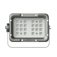 Apollo Pro Series floodlight illuminating a construction site at night, demonstrating its high lumen output and efficiency.