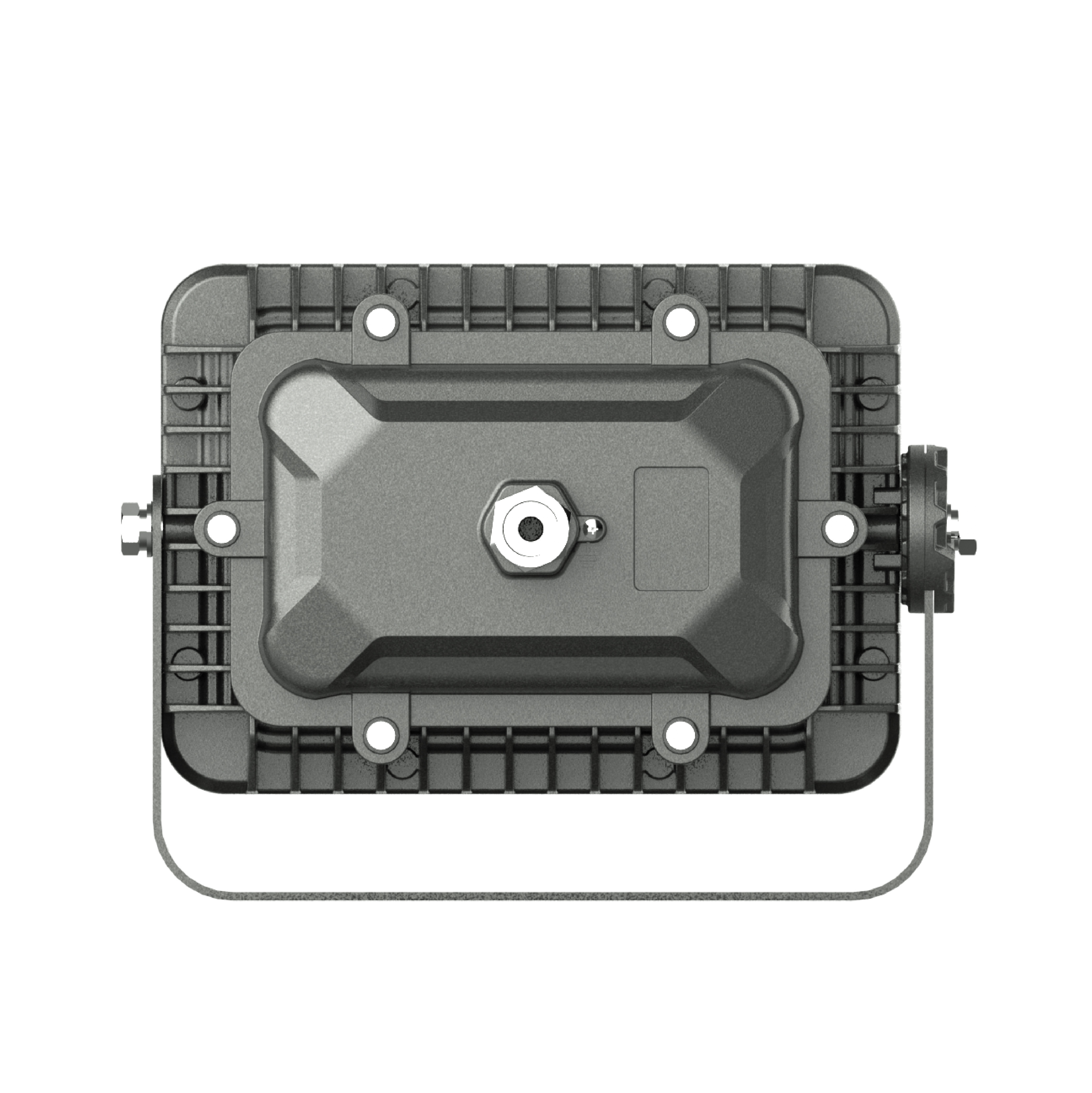 Side angle of the Apollo Pro explosion-proof floodlight, emphasizing its compact design and versatility for various industrial applications.