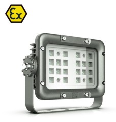  Apollo Pro Series explosion-proof floodlight installed outdoors, showcasing its rugged design for hazardous environments.