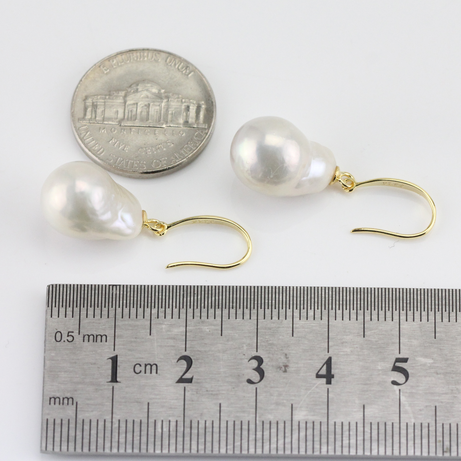 10-11mm White Drop Freshwater Pearl Earrings