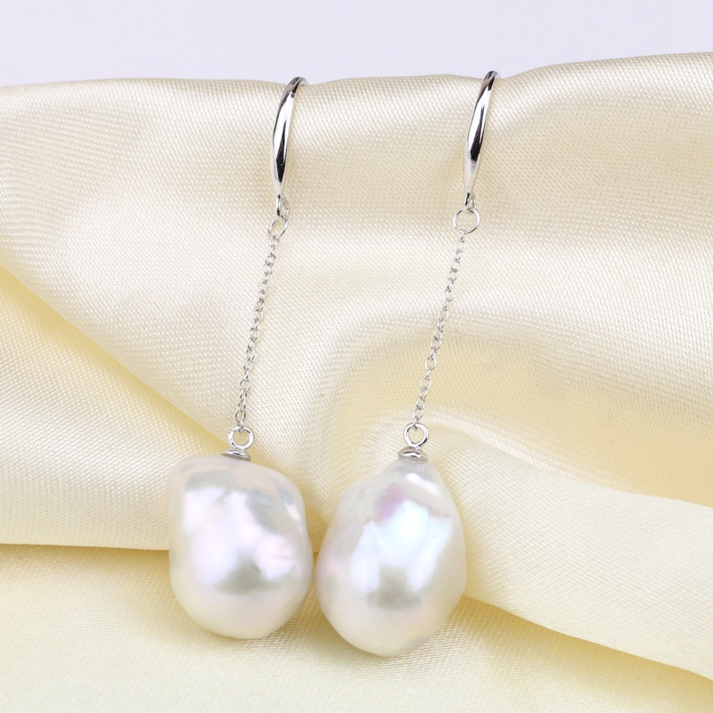 long baroque pearl earrings
