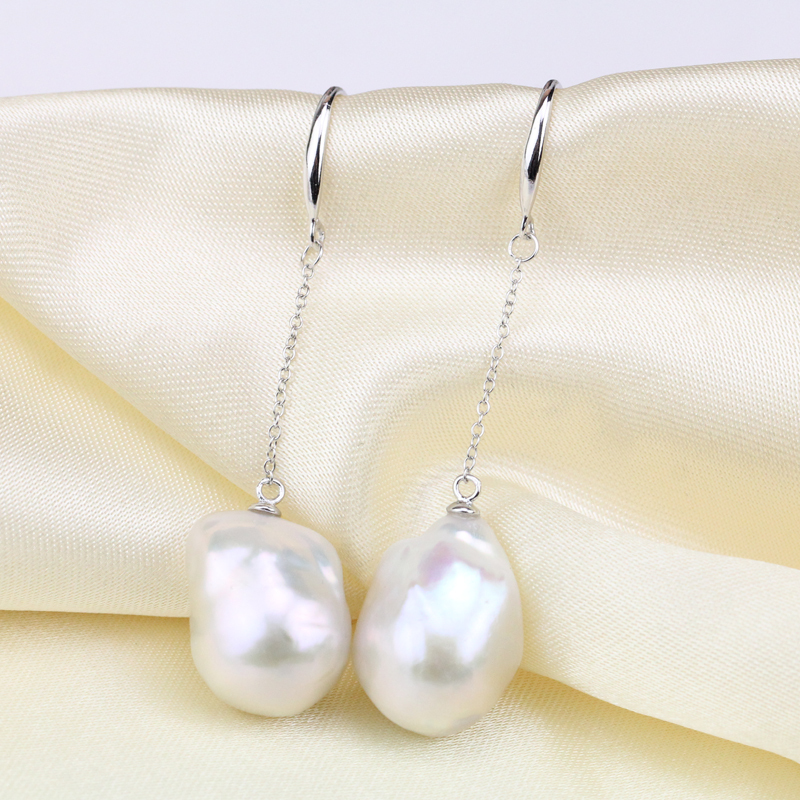 long baroque pearl earrings
