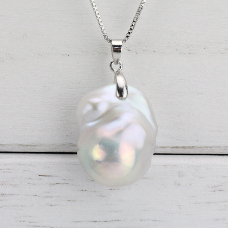 pinch bail baroque pearl pendant