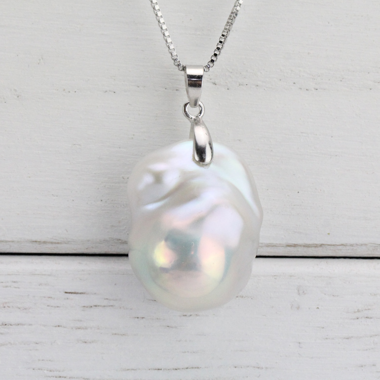 pinch bail baroque pearl pendant