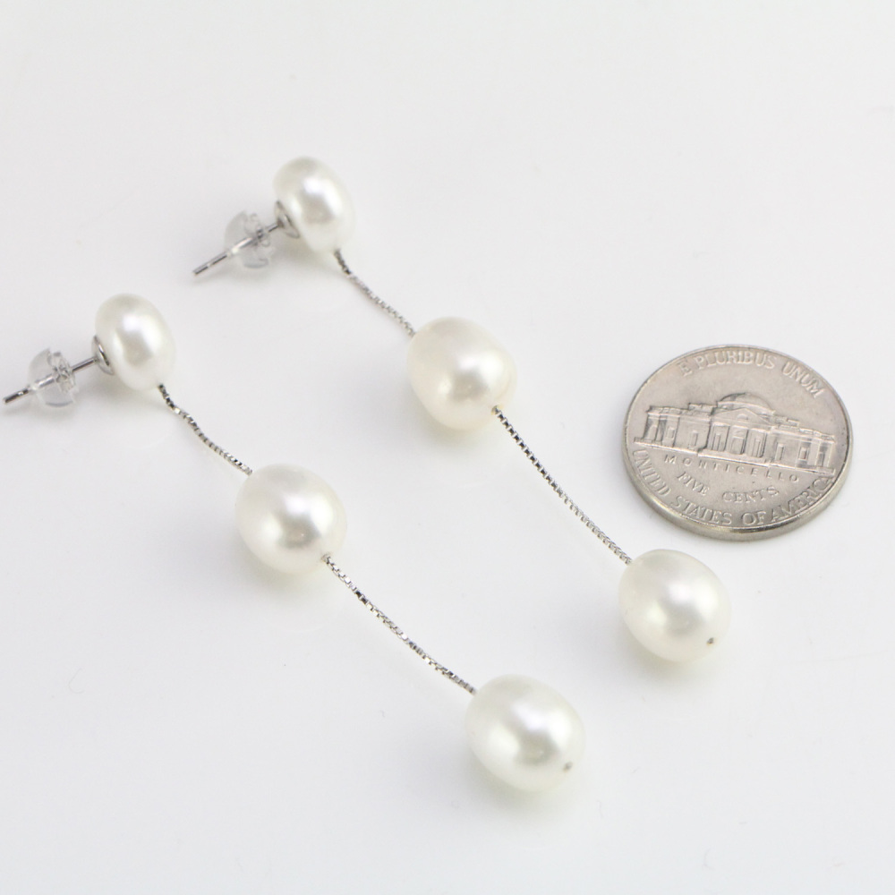 pearl long earrings