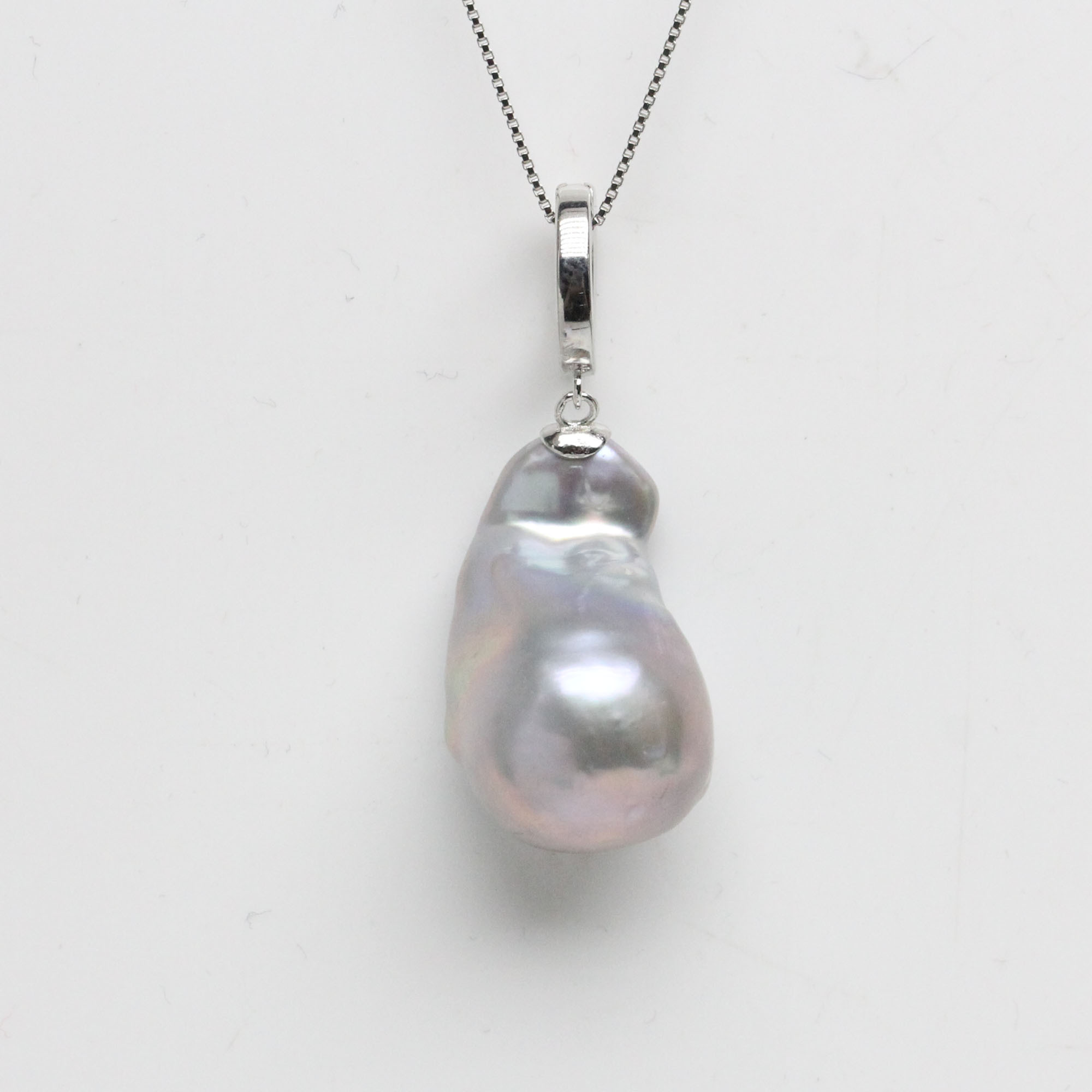 clip on baroque pearl pendant