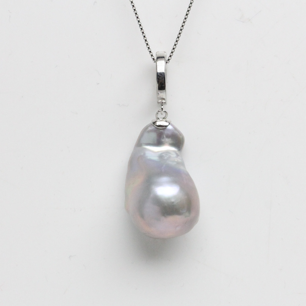 clip on baroque pearl pendant