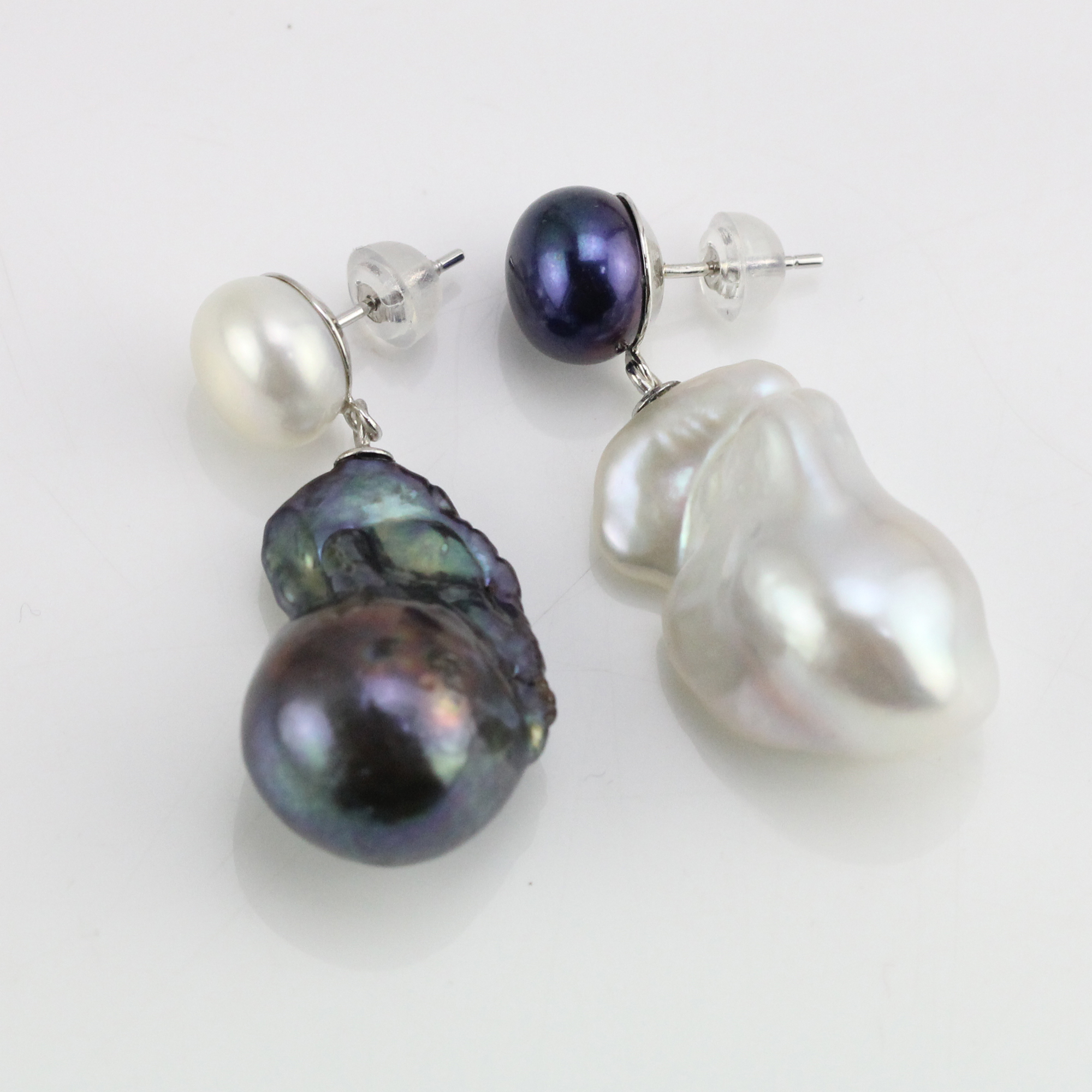 mixed color pearl earrings