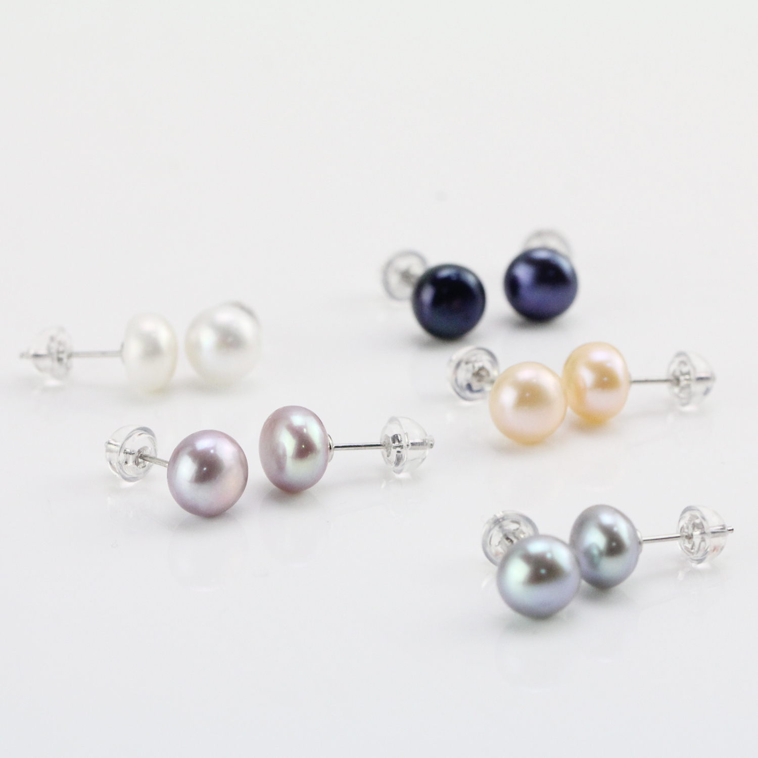 pearl stud earrings
