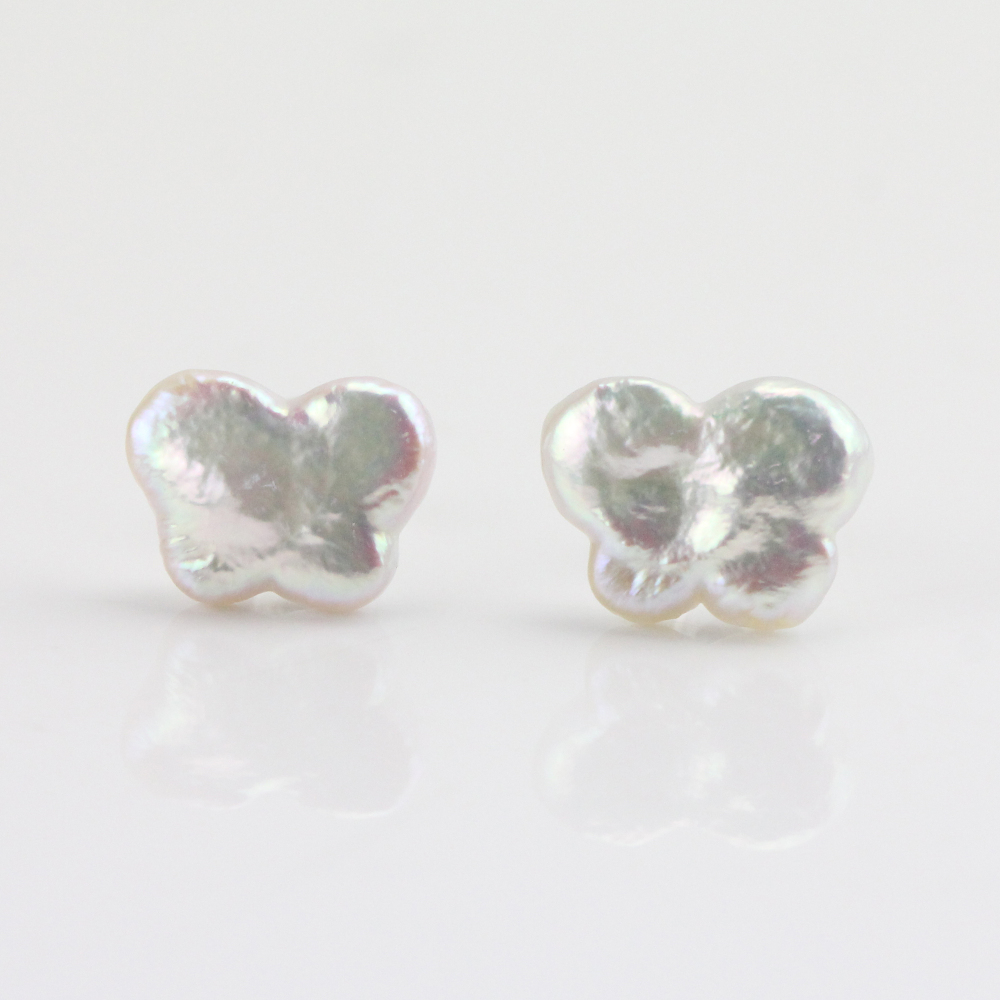 butterfly pearl earrings