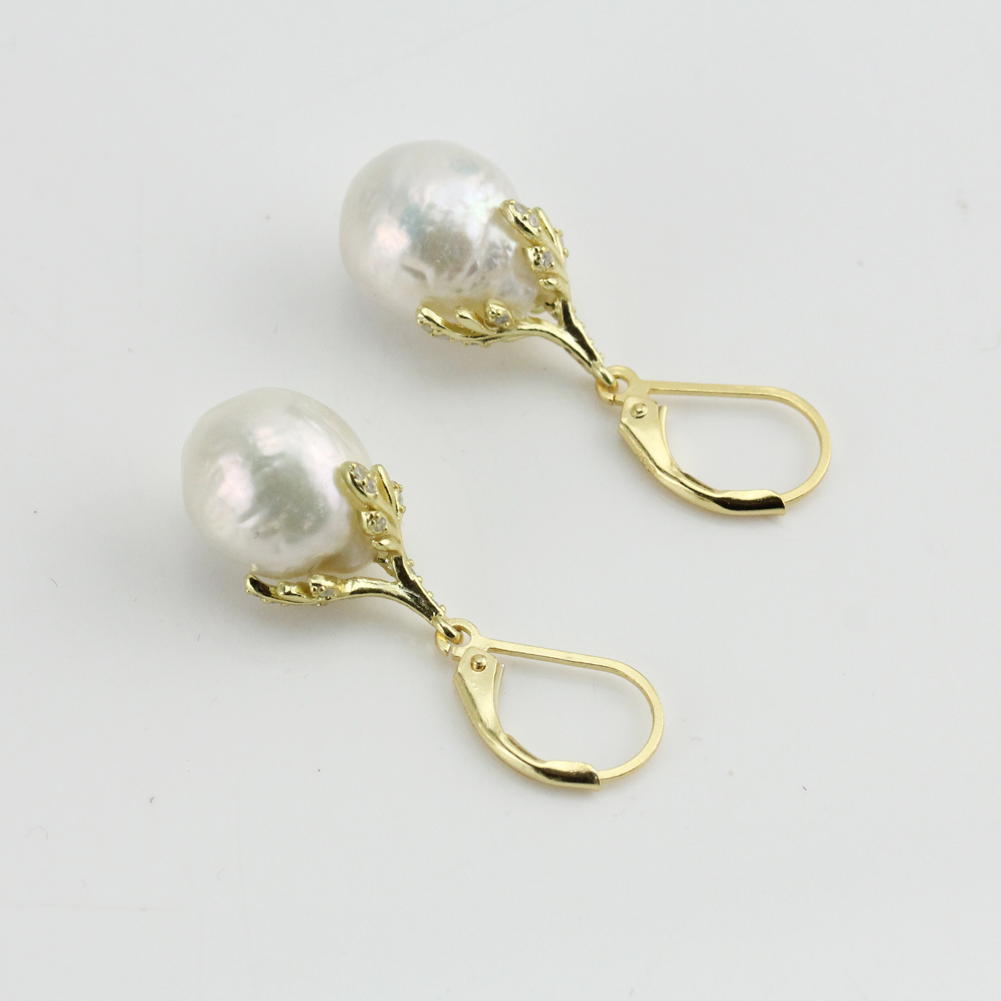 11-12mm White Drop Freshwater Pearl Earrings