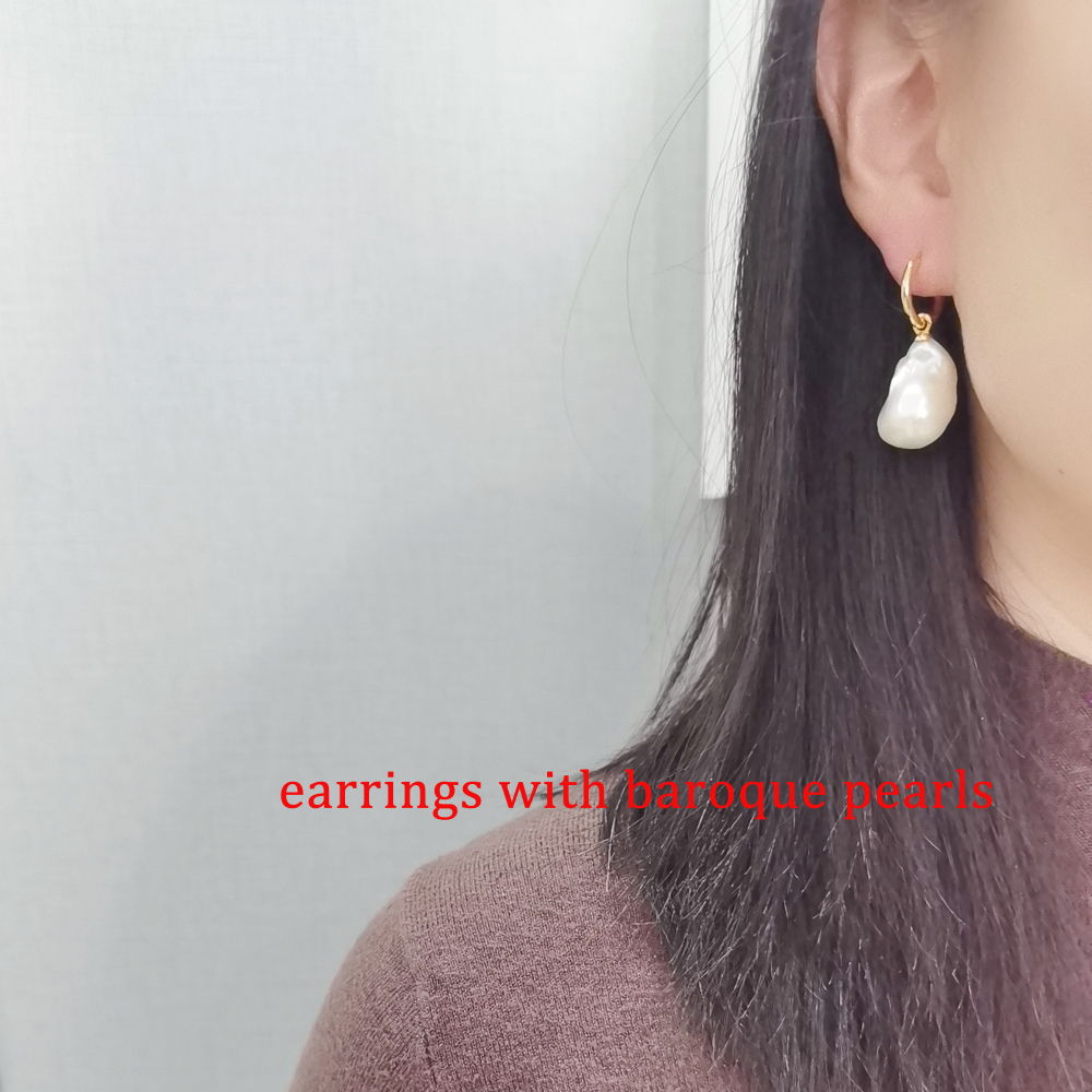 Two Ways Wearring Detachable Baroque Pearl Earrings