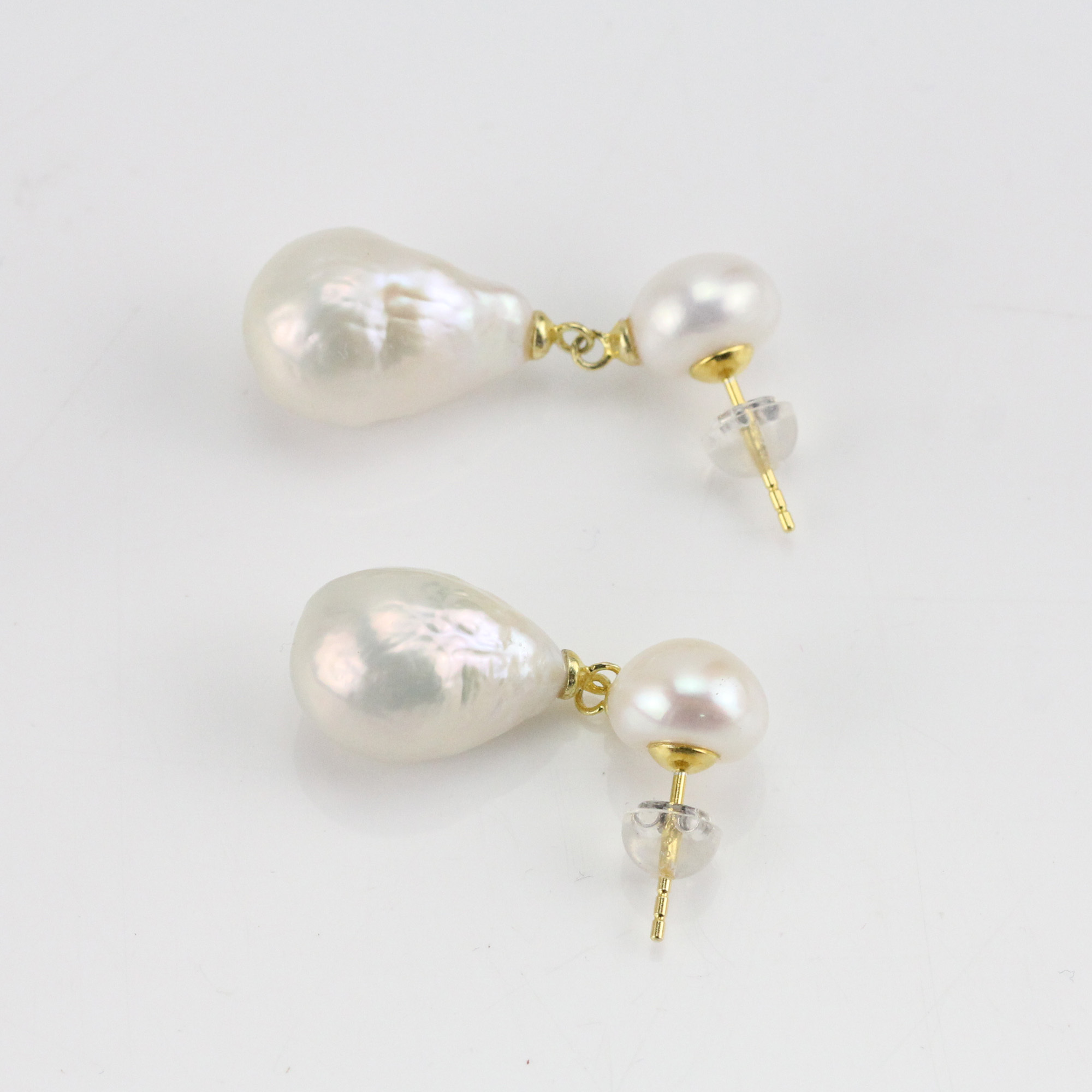 Small and Big Double pearl earrings