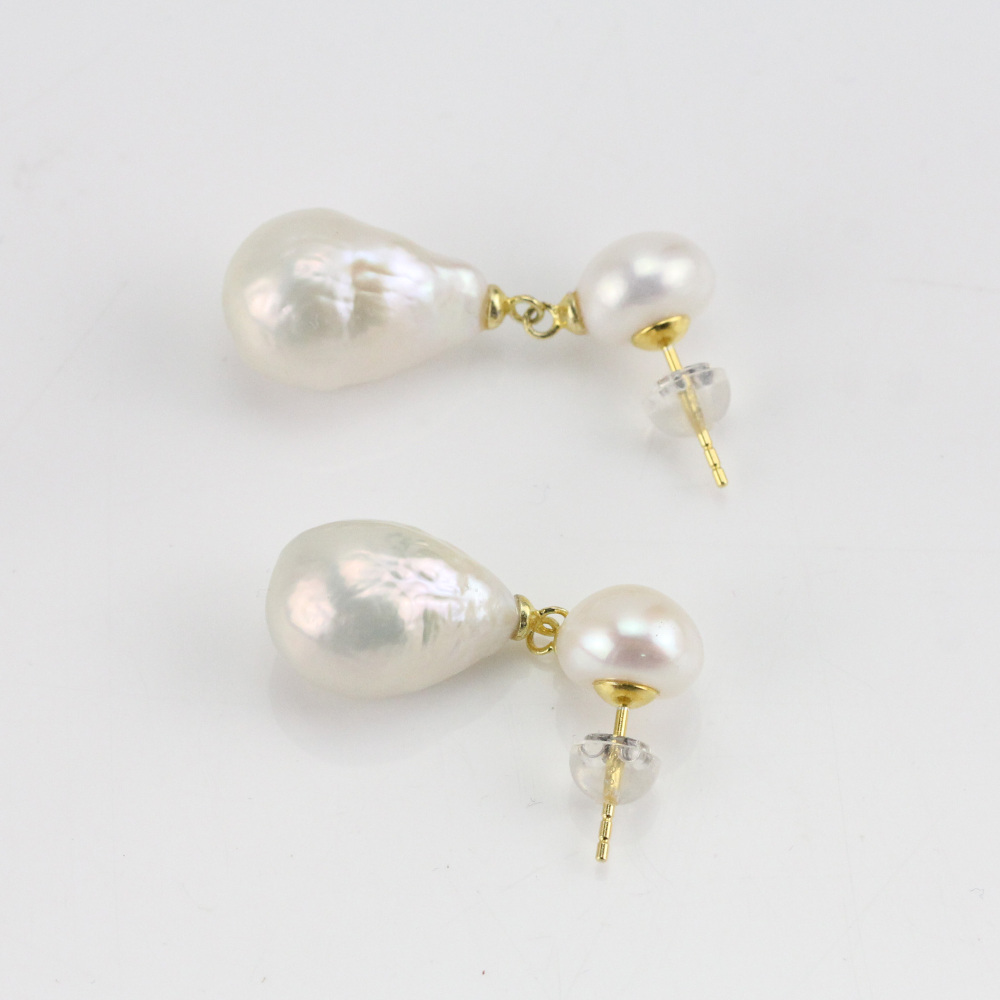 Small and Big Double pearl earrings