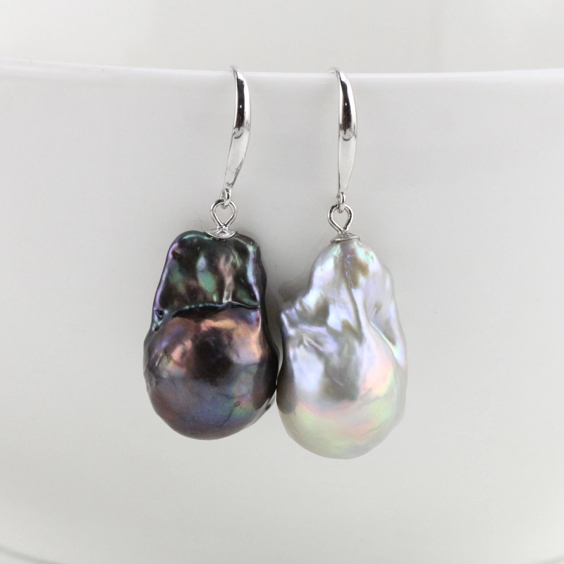 mix color pearl earrings