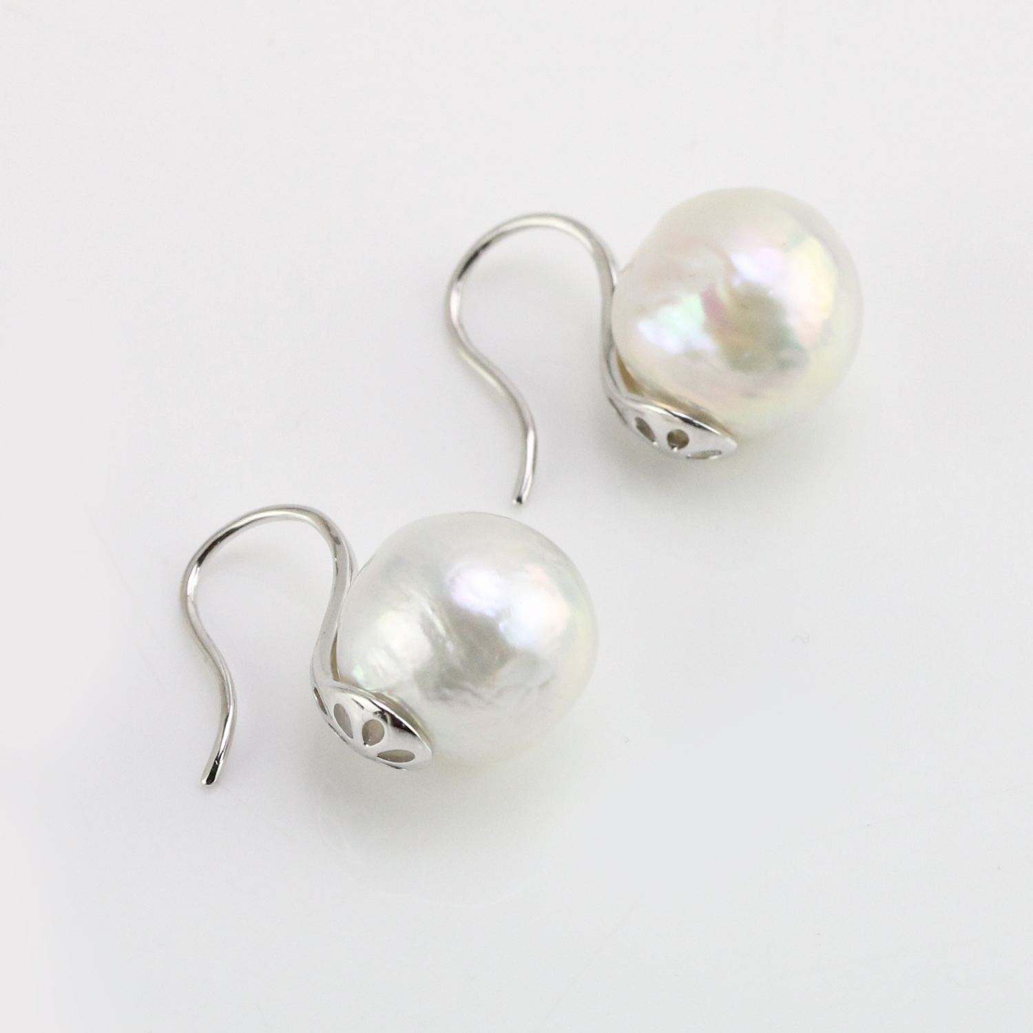 12mm Large Freshwater Baroque Pearl Earrings Dangle