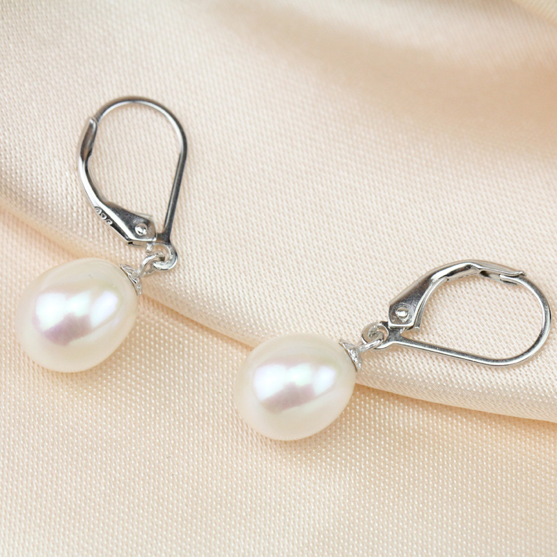 pearl  leverback earrings