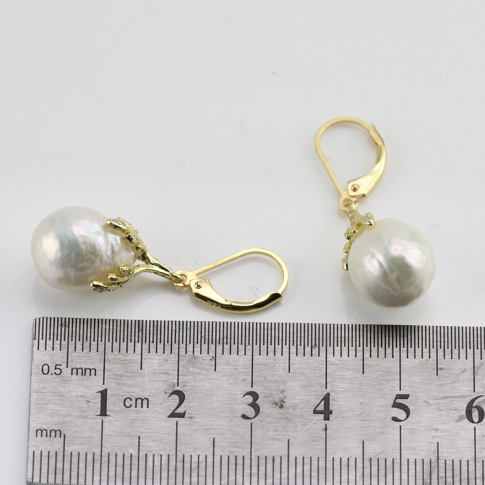 11-12mm White Drop Freshwater Pearl Earrings