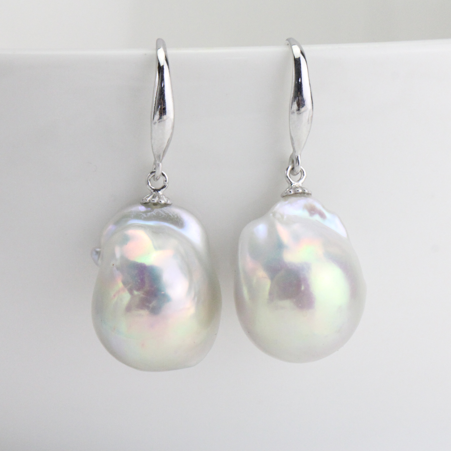 white baroque pearl earrings