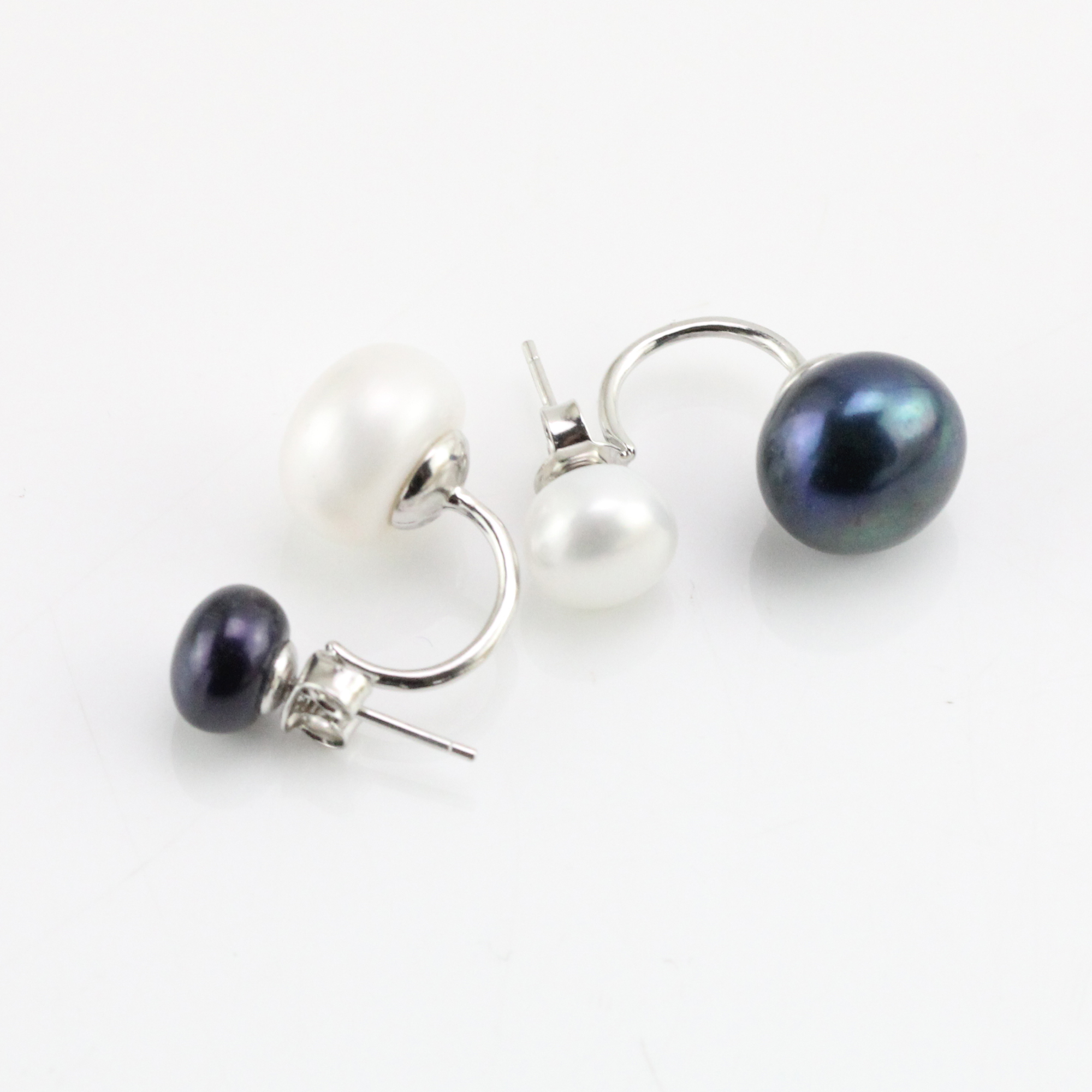 double pearl earrings