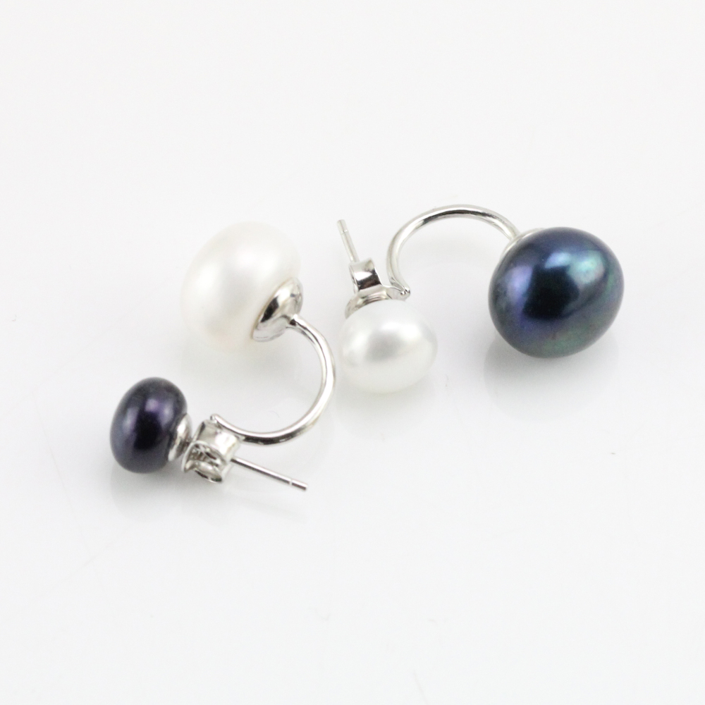 double pearl earrings