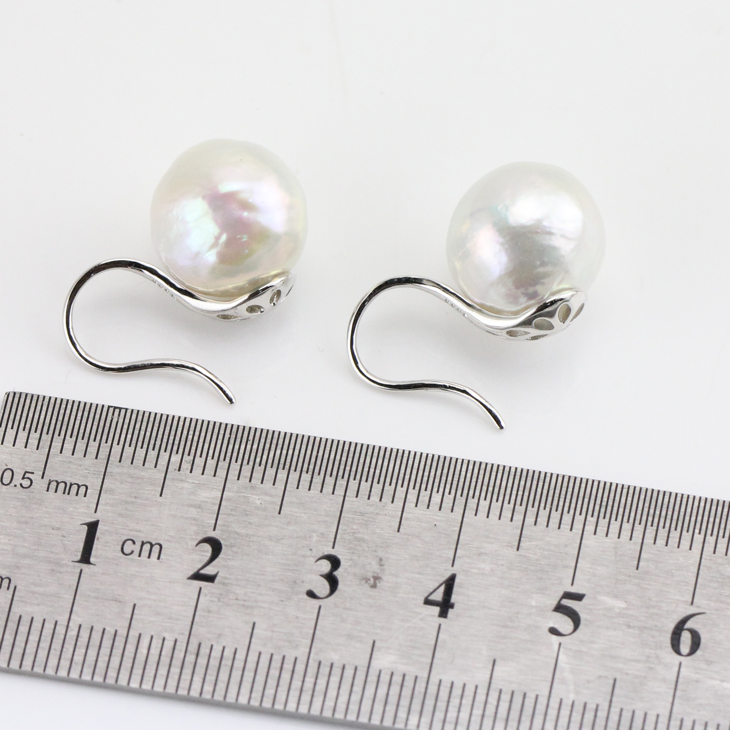 12mm Large Freshwater Baroque Pearl Earrings Dangle