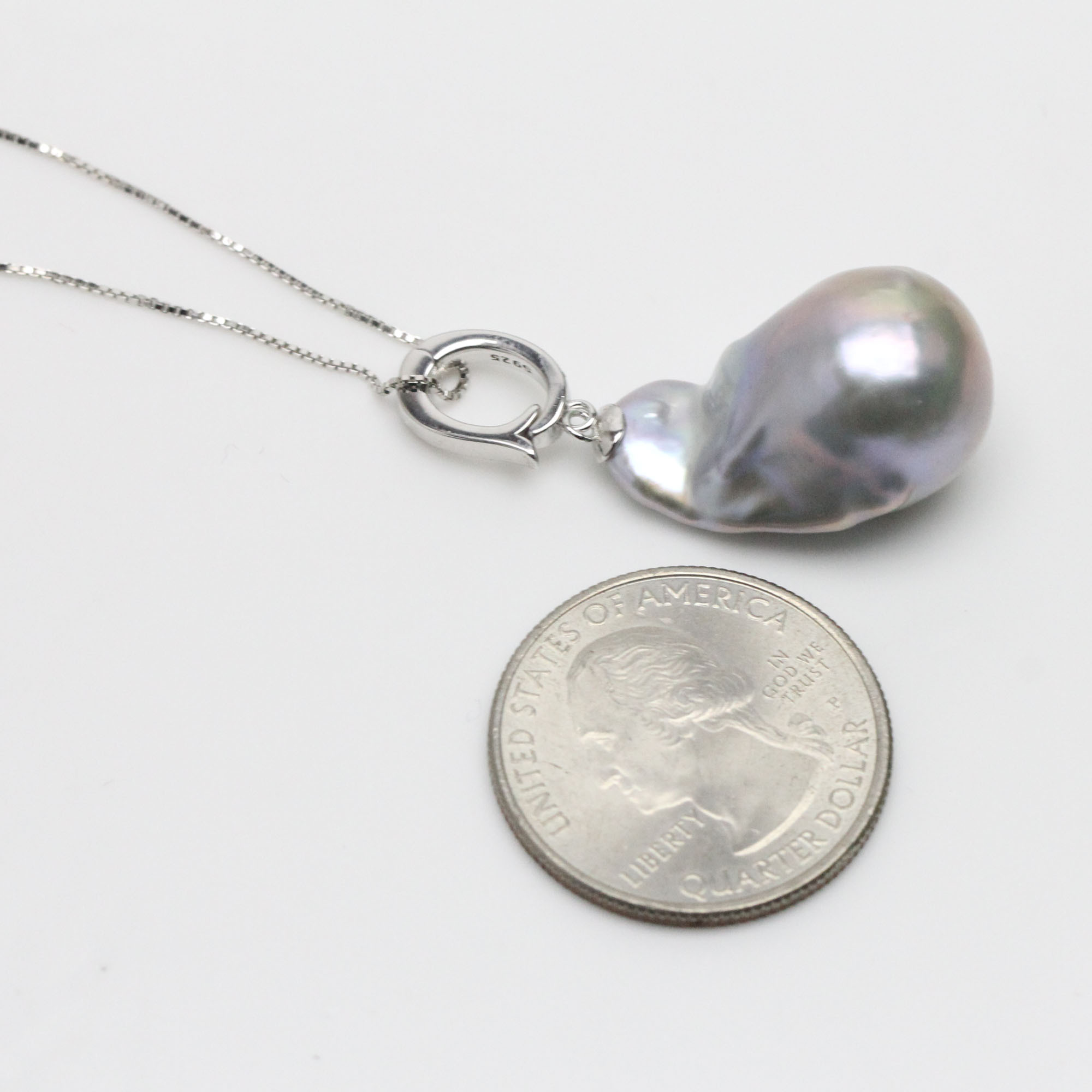 clip baroque pearl pendant