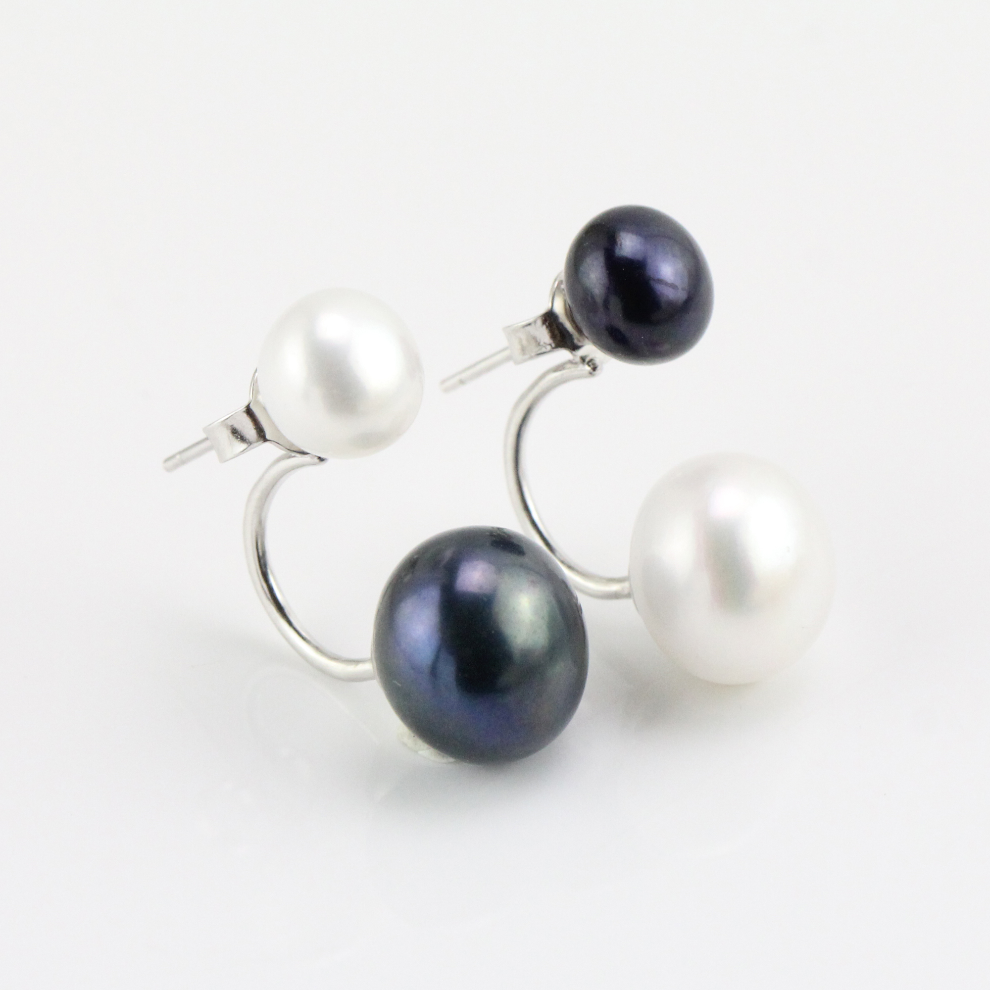 black and white pearl earrings
