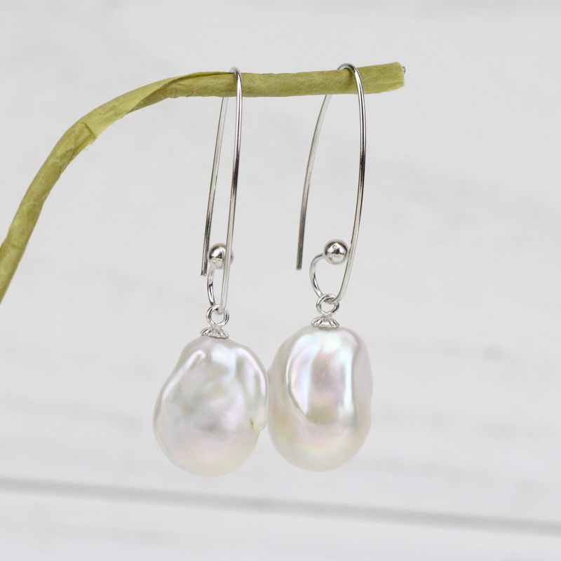 white baroque pearl earrings

