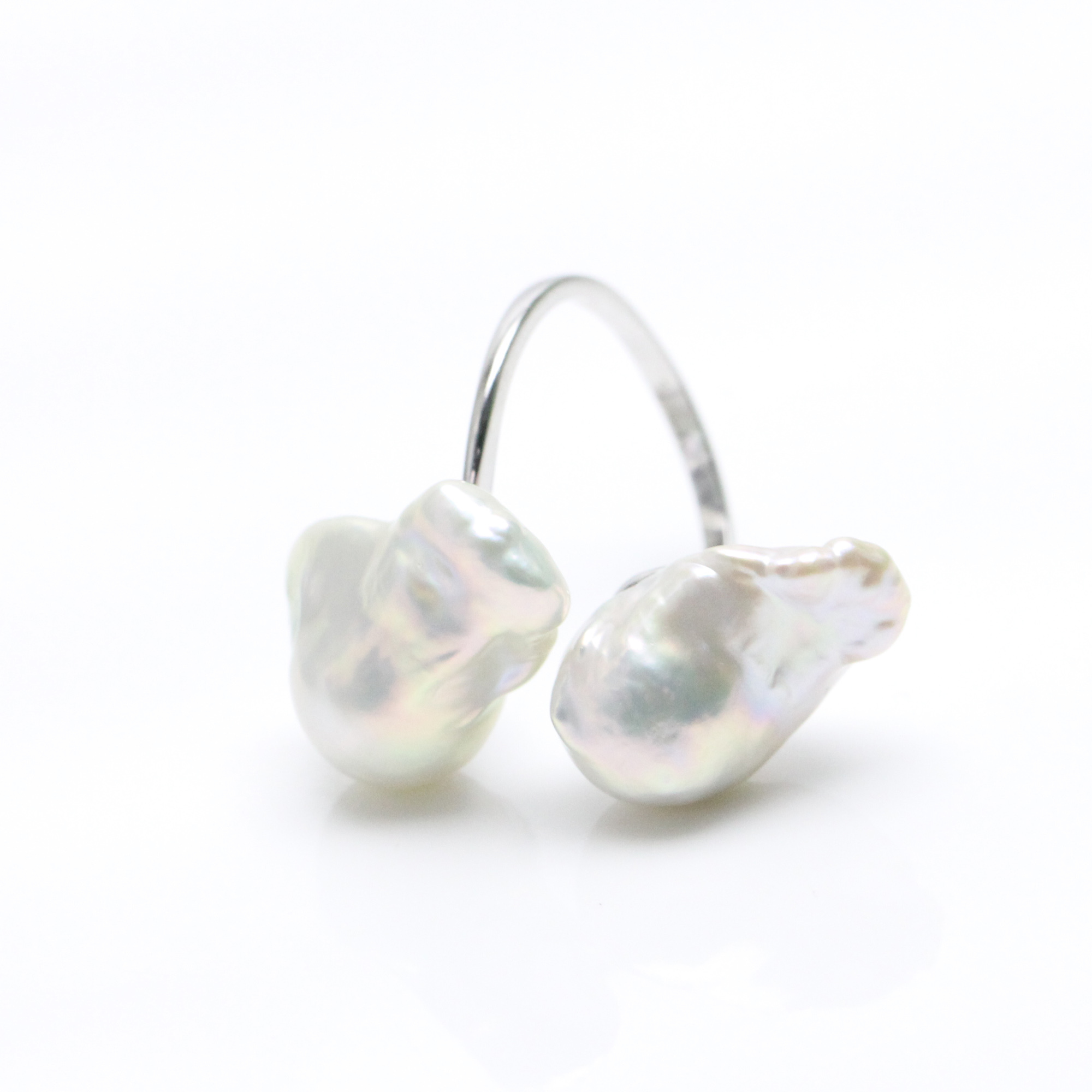 Double Baroque Pearl Ring Sterling silver