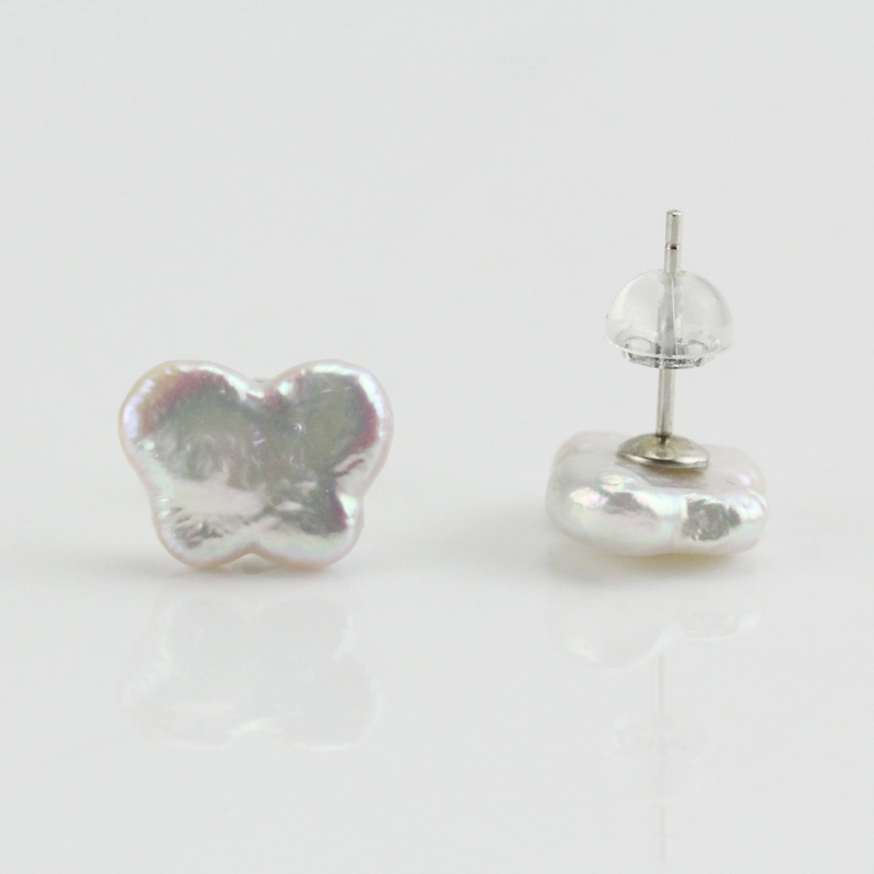 butterfly shape pearl earrings