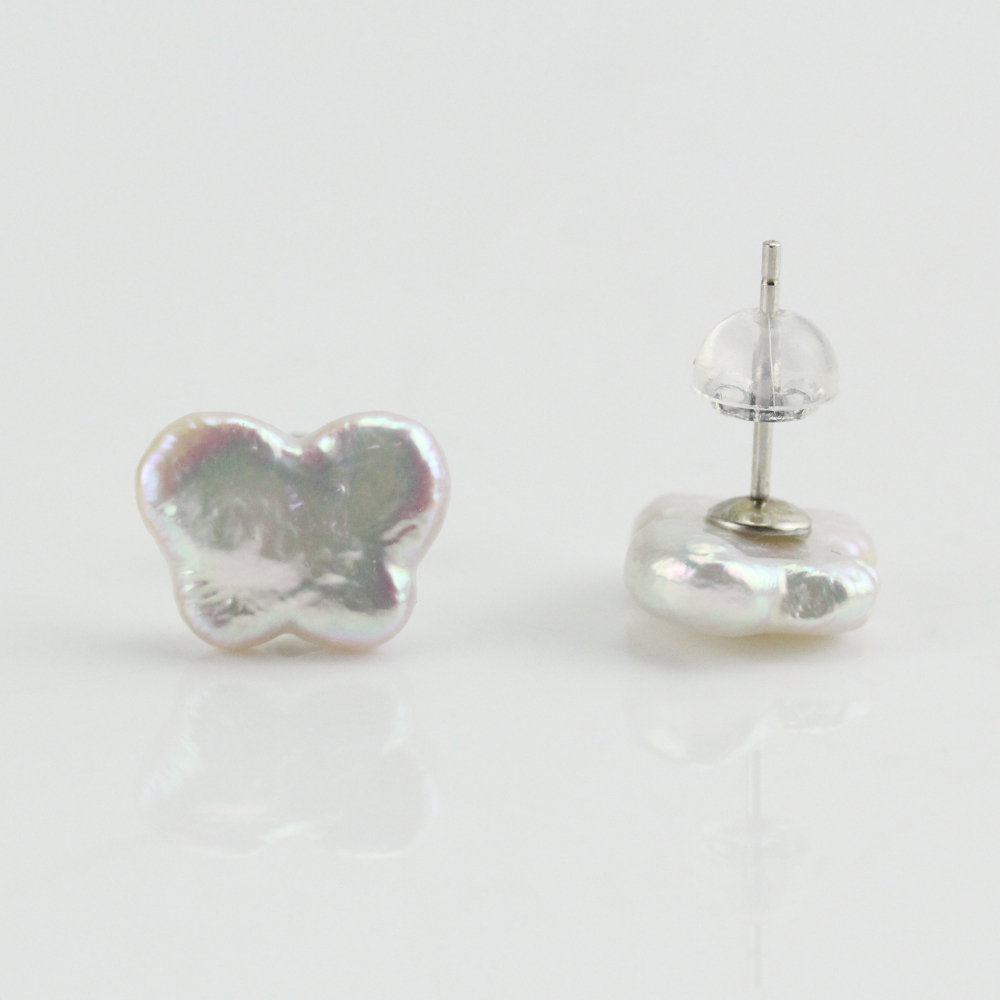 butterfly shape pearl earrings