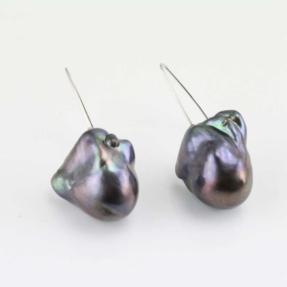 black baroque pearl earrings