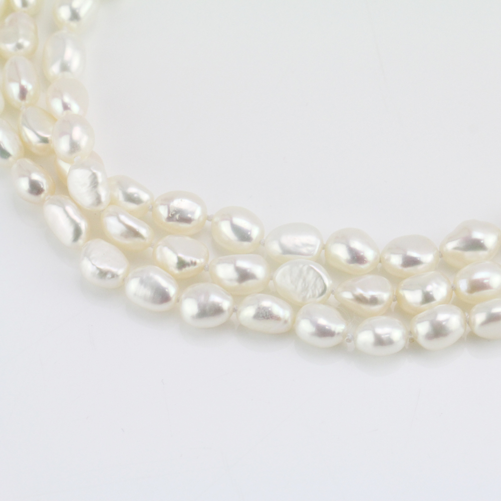 7mm White Extra Long Pearl Endless Necklace