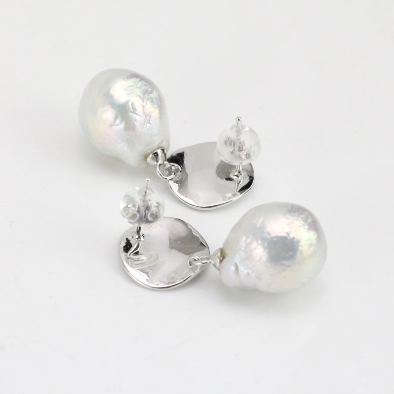 11-12mm White Drop Freshwater Pearl Earrings