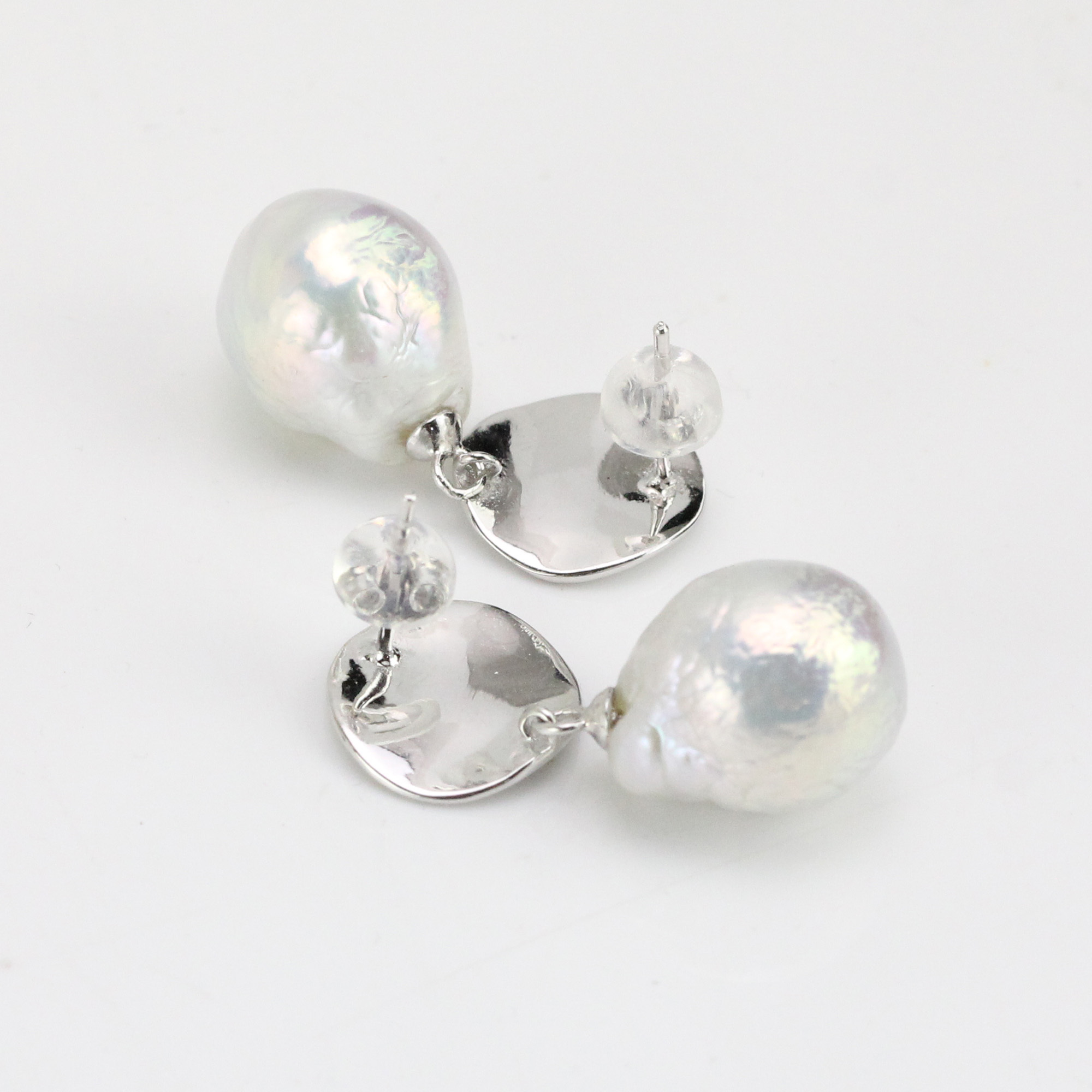 11-12mm White Drop Freshwater Pearl Earrings