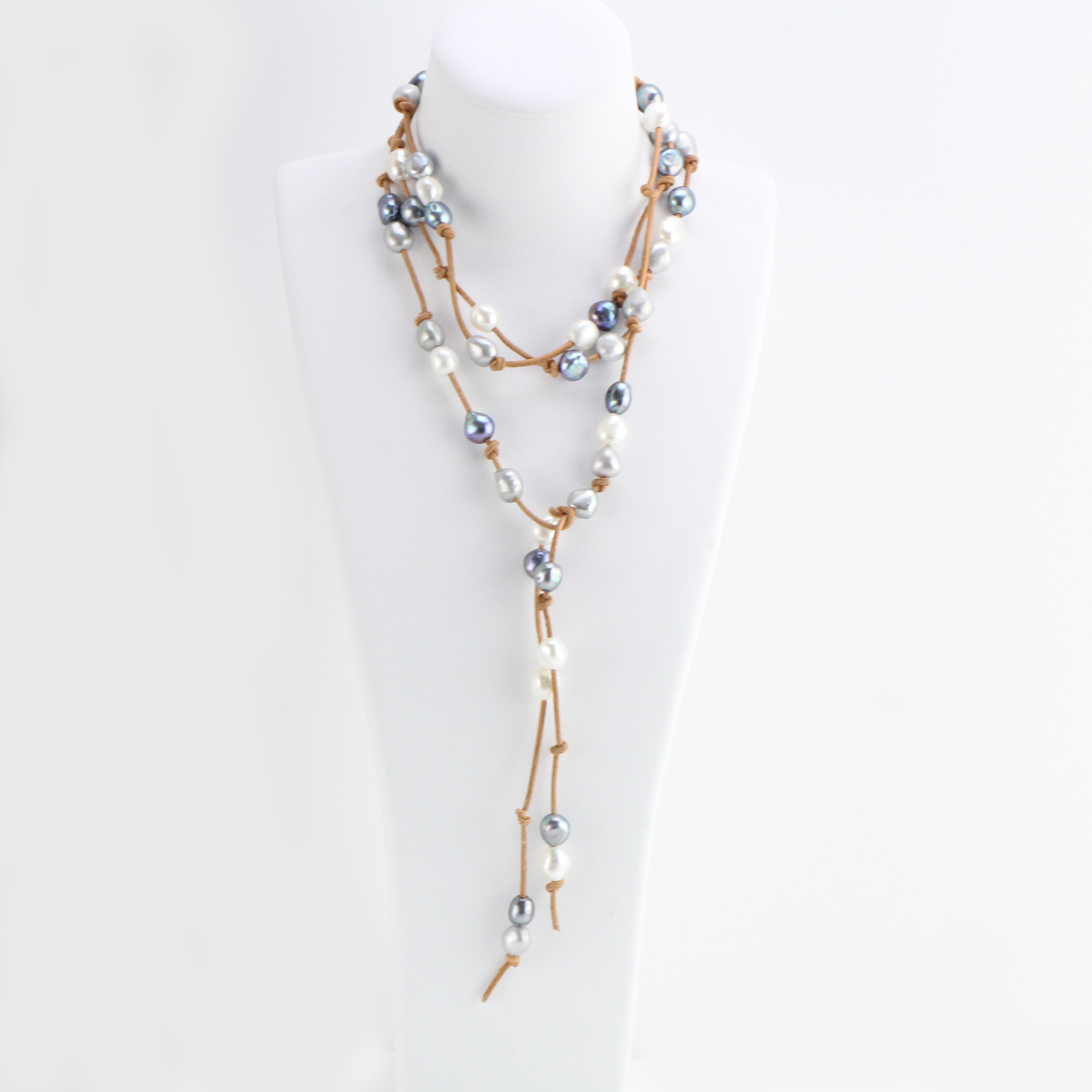 leather pearl necklace