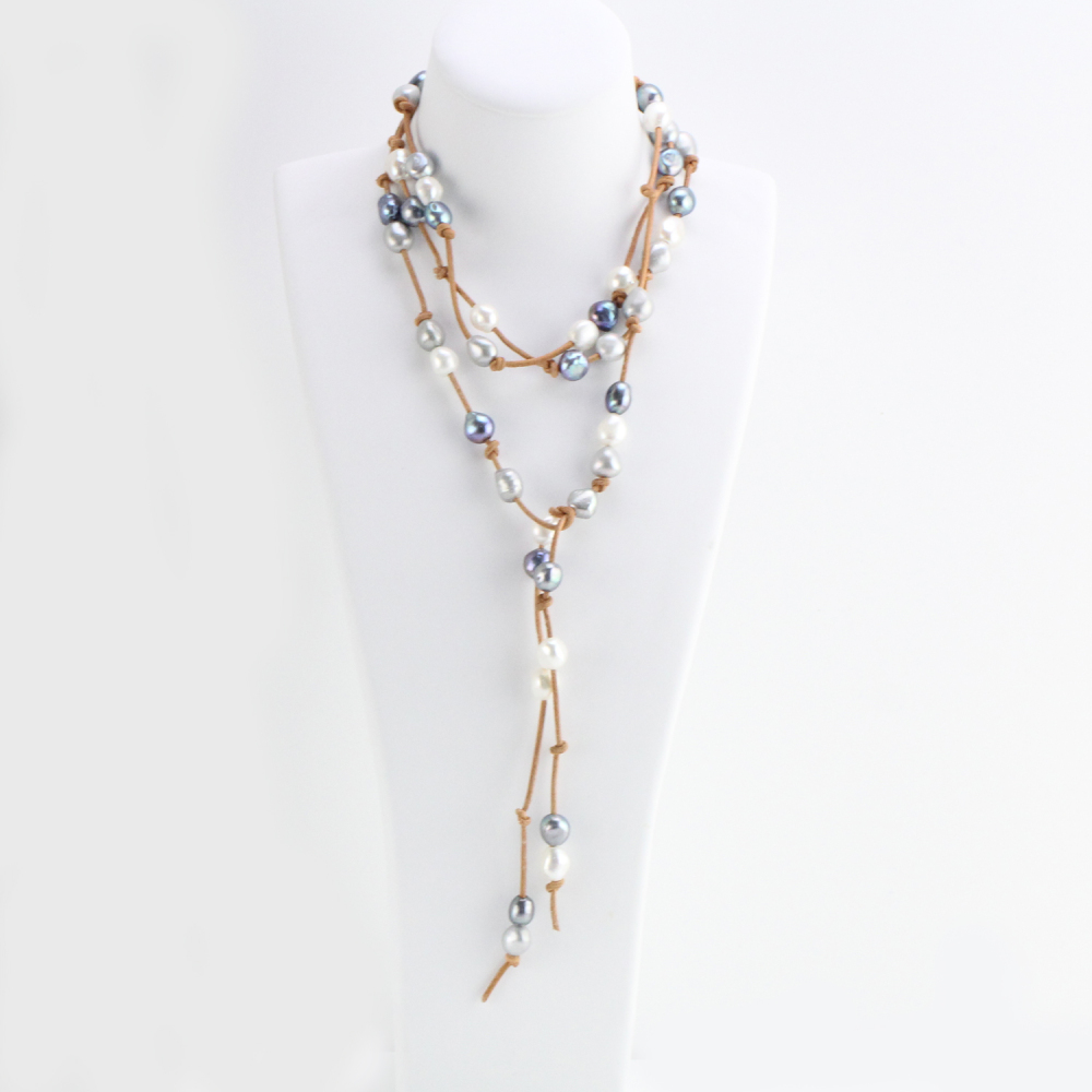 leather pearl necklace