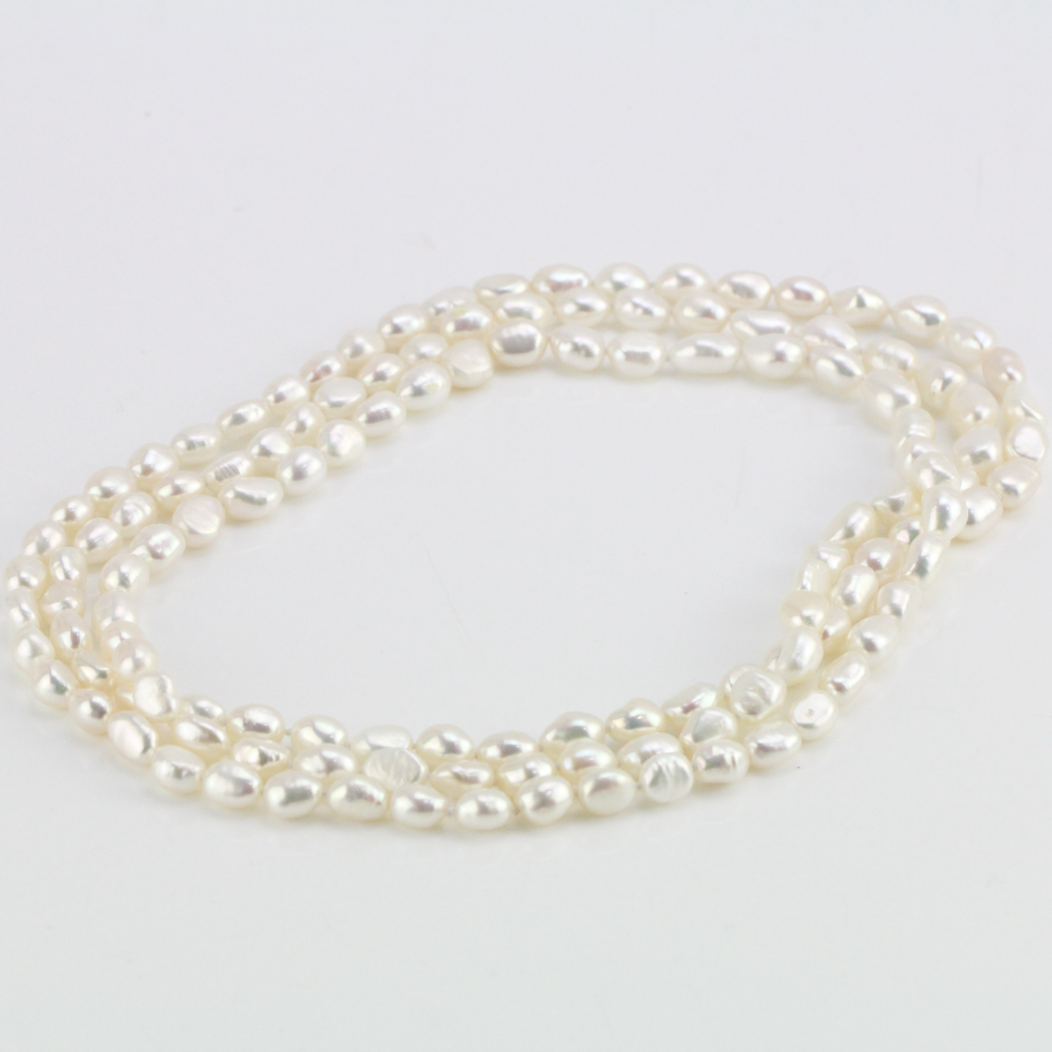 7mm White Extra Long Pearl Endless Necklace