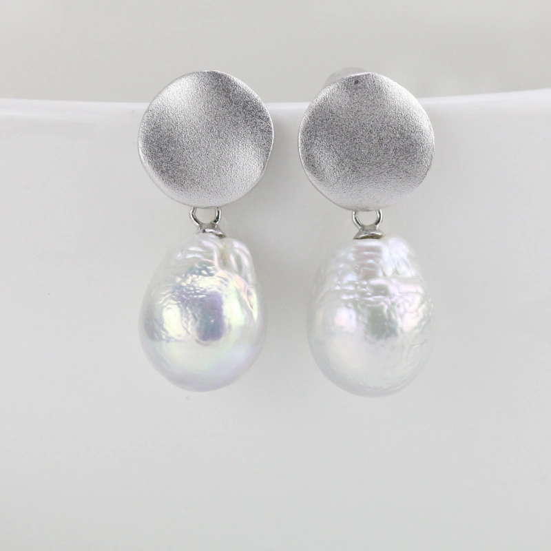 11-12mm White Drop Freshwater Pearl Earrings