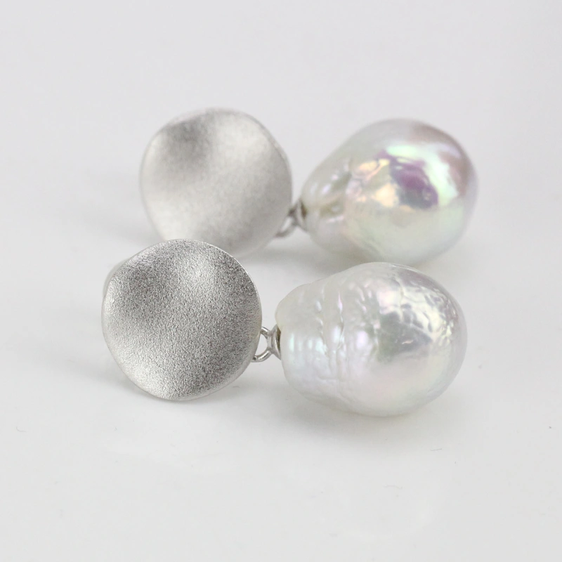 11-12mm White Drop Freshwater Pearl Earrings