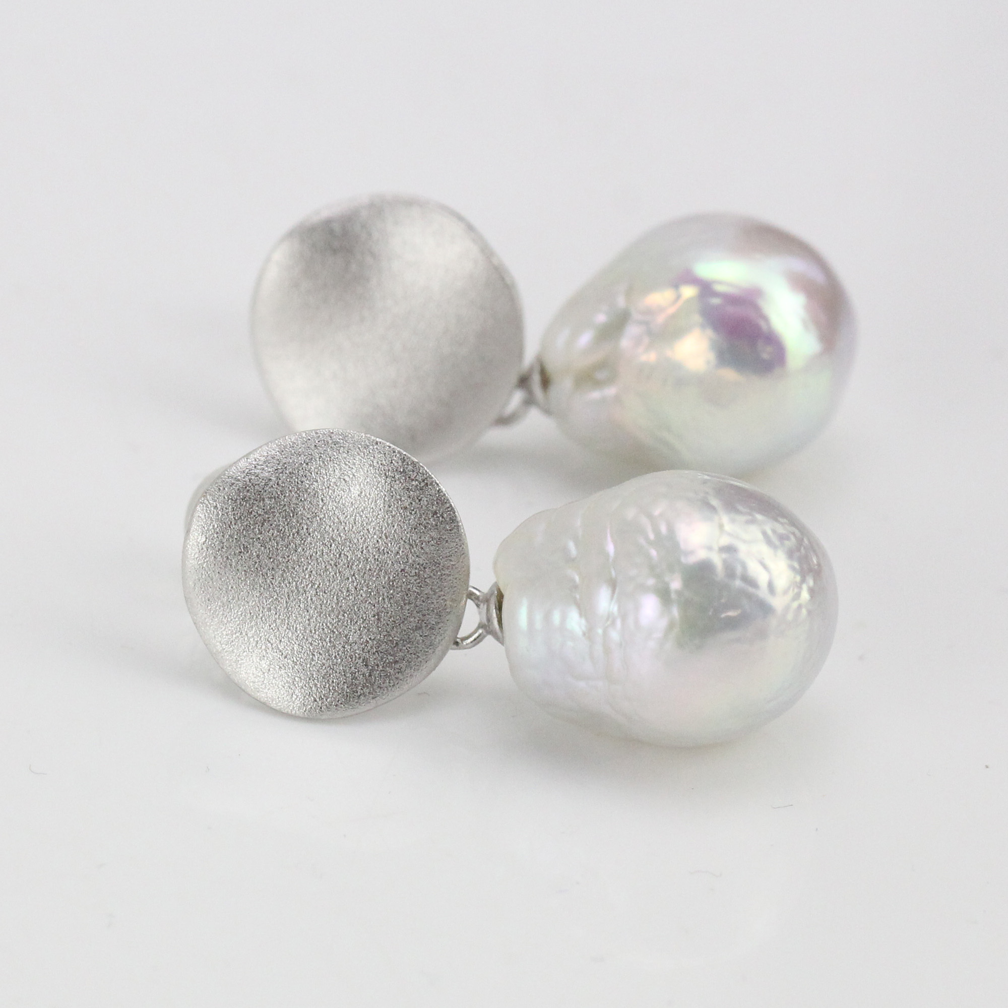 11-12mm White Drop Freshwater Pearl Earrings