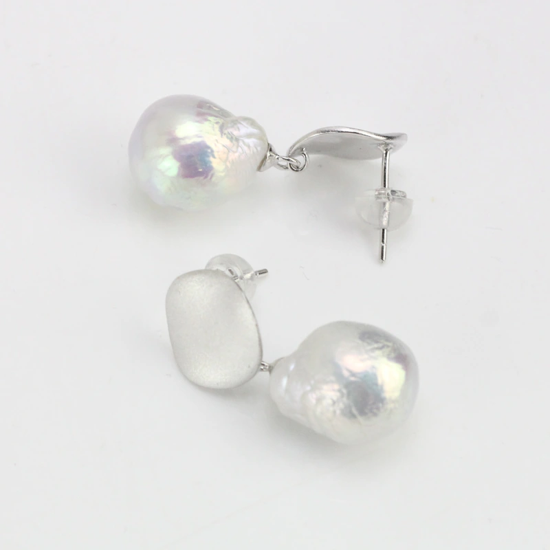 11-12mm White Drop Freshwater Pearl Earrings