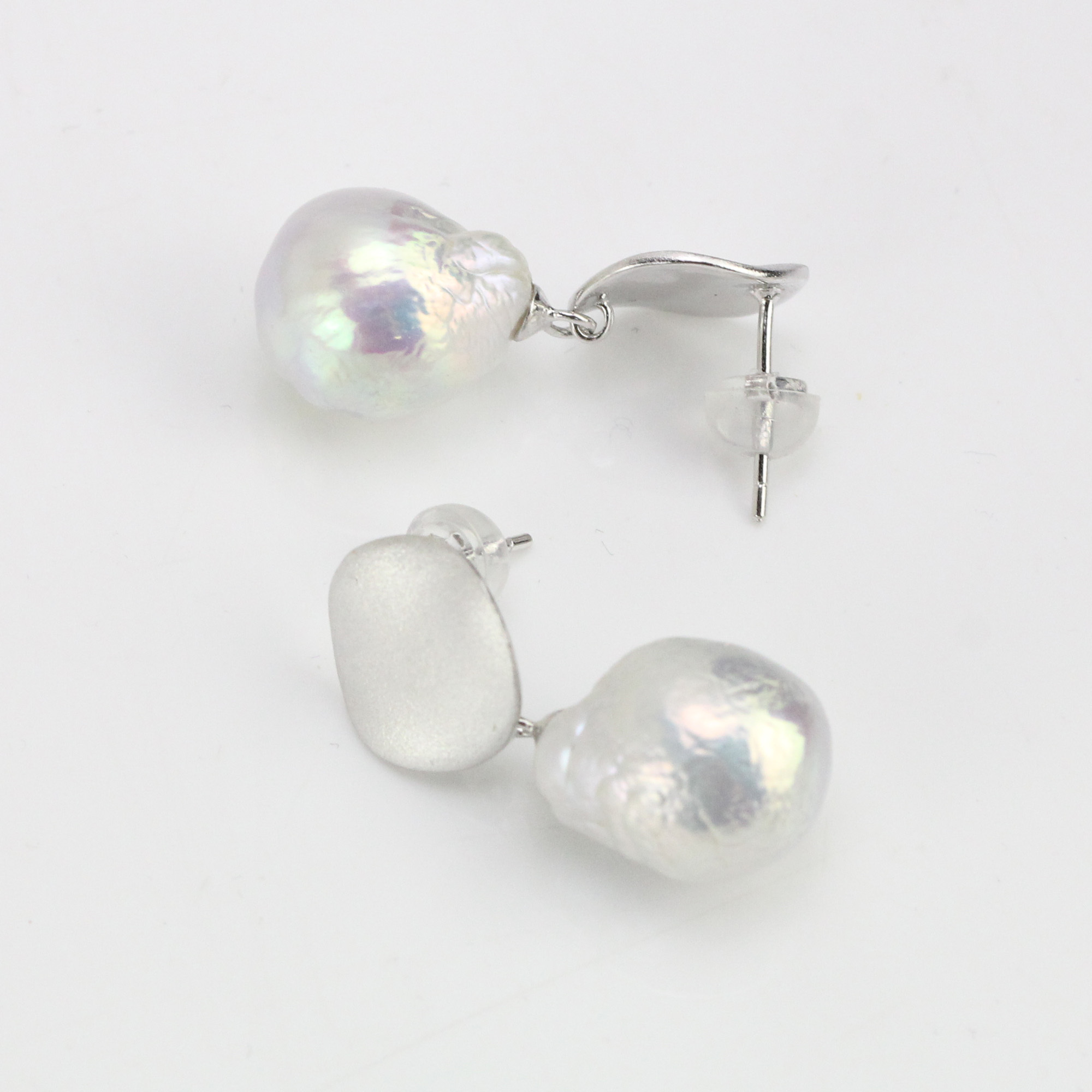 11-12mm White Drop Freshwater Pearl Earrings