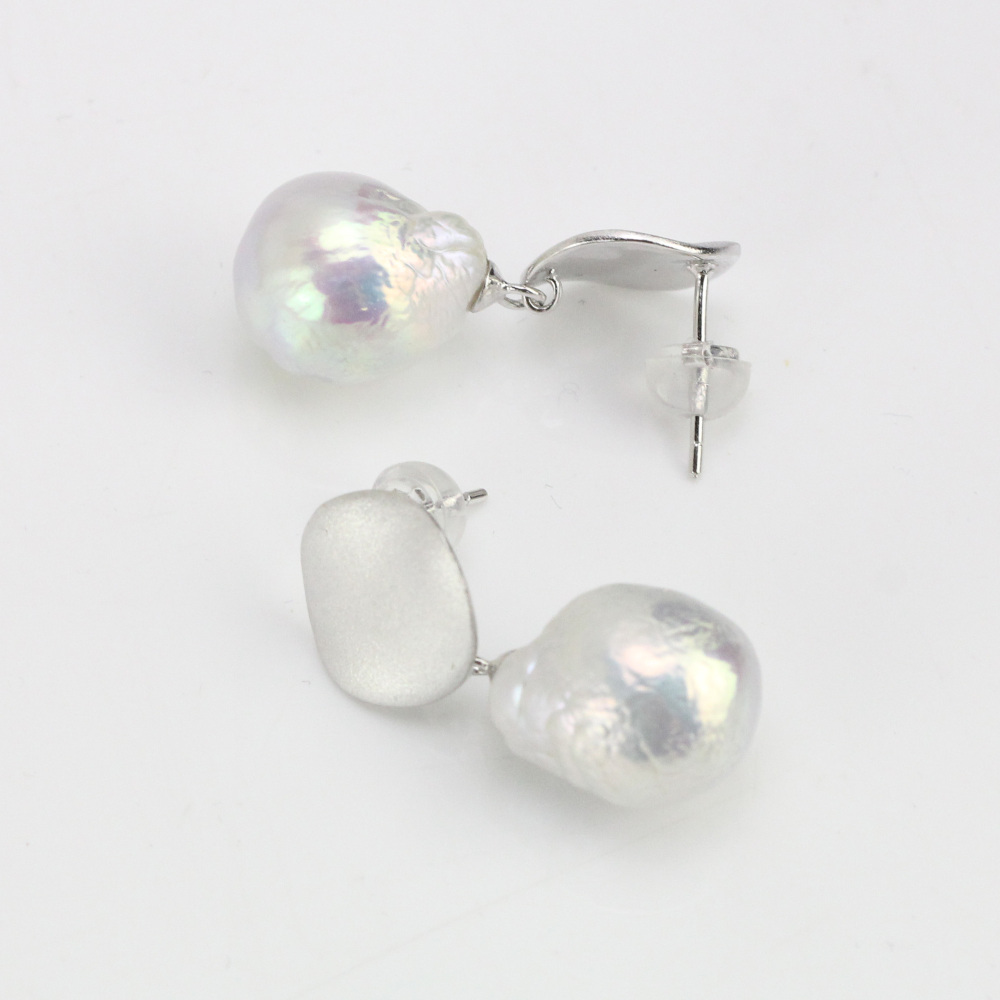 11-12mm White Drop Freshwater Pearl Earrings