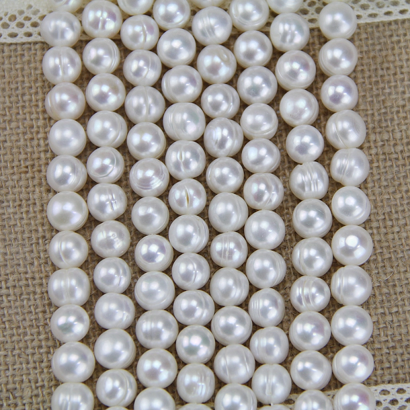 10mm white potato freshwater pearl strands wholesale,large hole pearls
